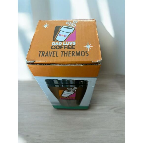 Dad Luvs Coffee Silver Travel Mug Double-Walled Insulated with Slide and Sip Lid - Picture 5 of 7